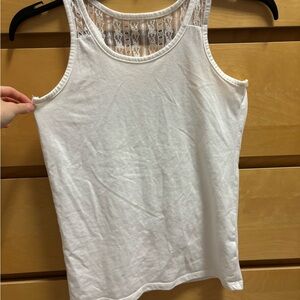 Elegant White Lace Trim Tank Top